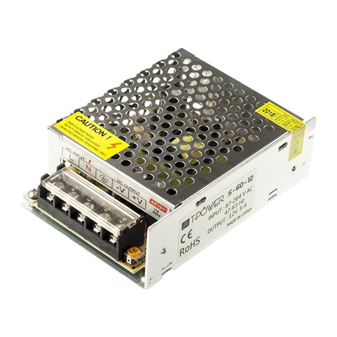 T-POWER 12V 5A Metal Kasa Adaptör - LED Driver