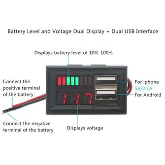 Akü Kapasite Göstergesi Voltmetreli ve USB ÇıkışlıRoboDünya | Akü Kapasite Göstergesi Voltmetreli ve USB Çıkışlı