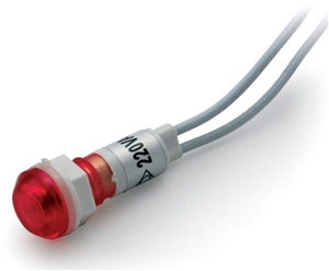 KABLOLU SİNYAL LAMBASI 10MM PLASTİK 220V KIRMIZI