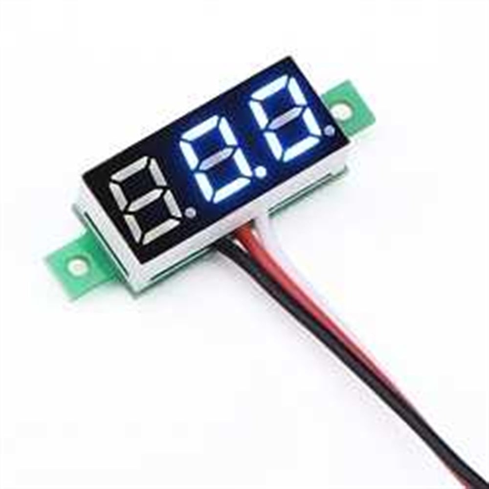 0.28inch 0-100 3 kablolu DC Voltmeter Mavi