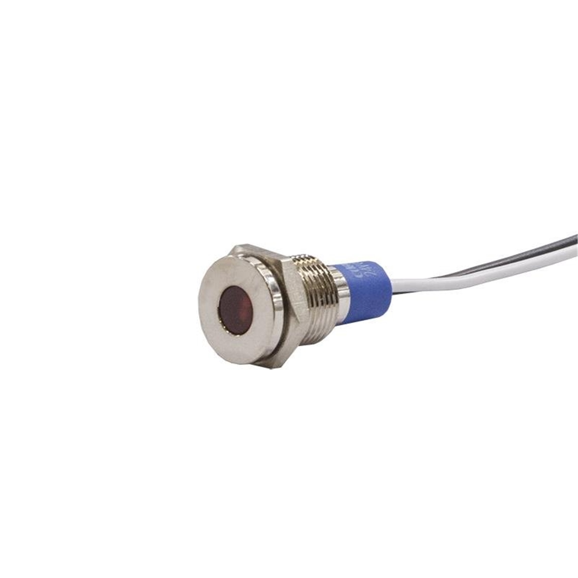 10mm Metal Kablolu Sinyal Lambası Kırmızı IP67 10V-30V