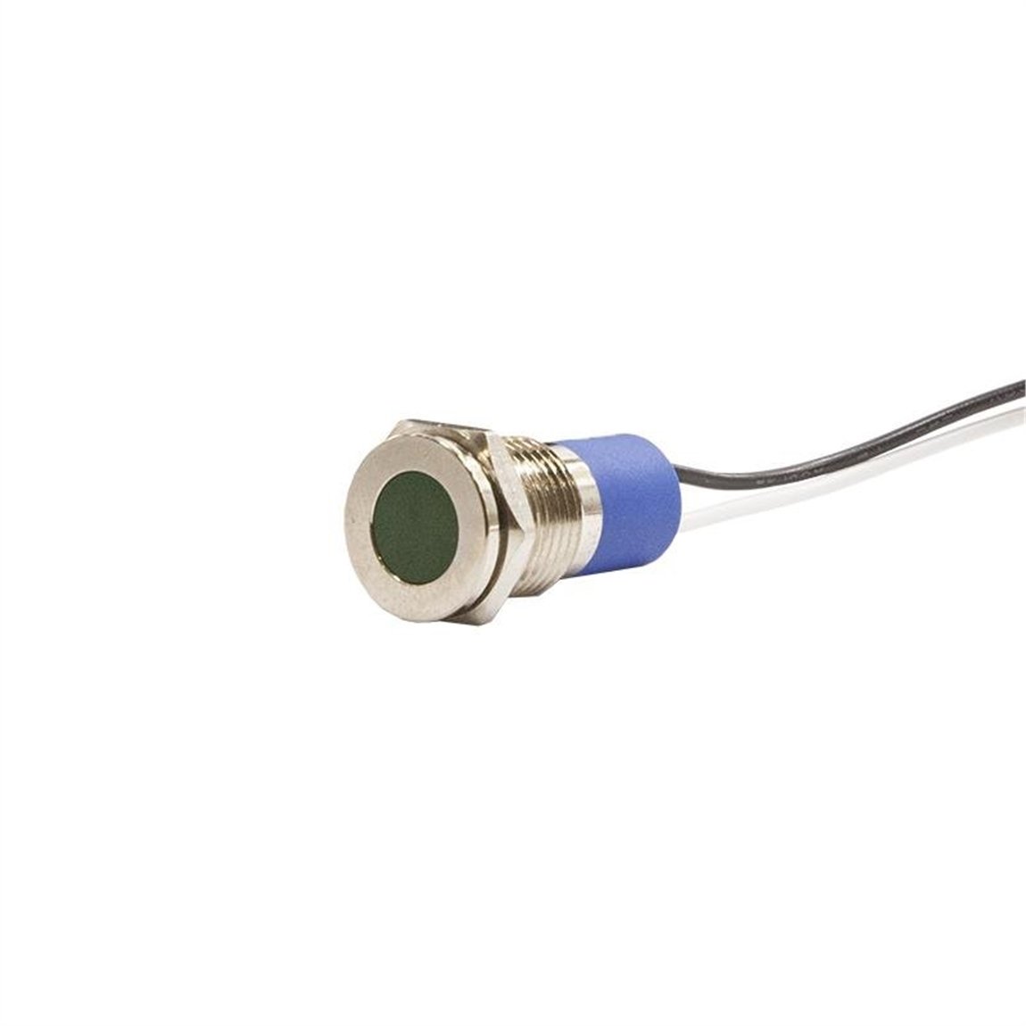 12mm Metal Kablolu Sinyal Lambası Yeşil IP67 10V-30V