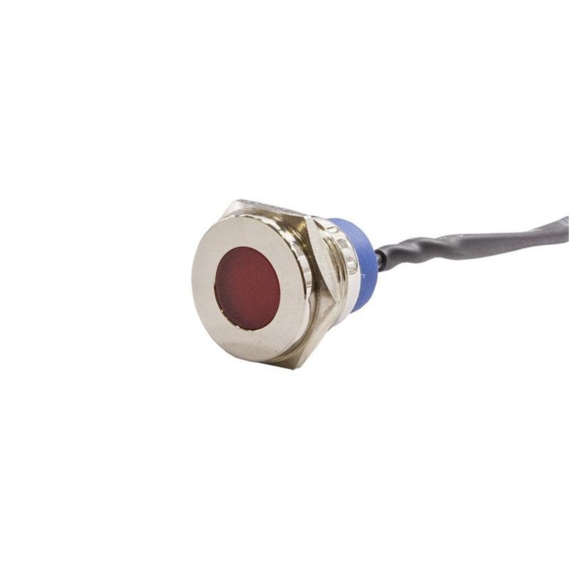 16mm Metal Kablolu Sinyal Lambası Kırmızı IP67 10V-30V