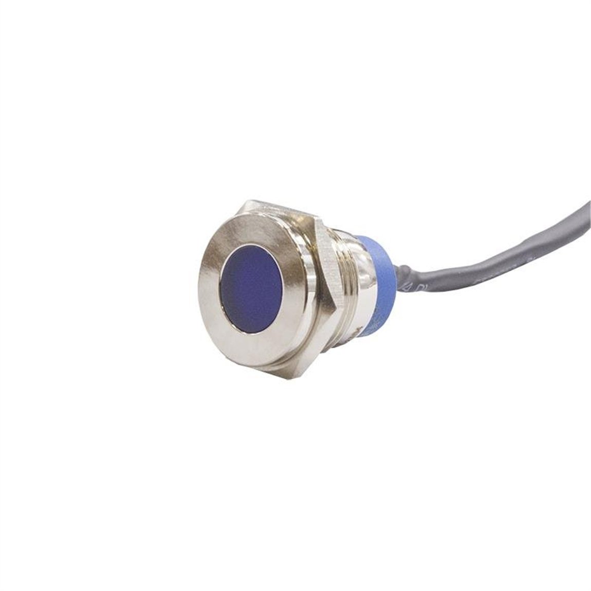 16mm Metal Kablolu Sinyal Lambası Mavi IP67 10V-30V