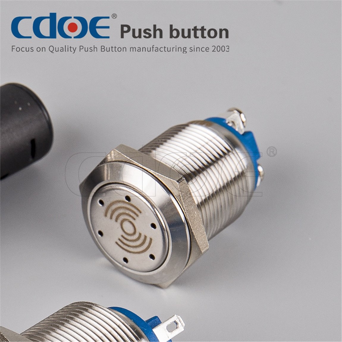 19mm Metal Ledli Buzzer Buton 12V 2P IP50 Kırmızı