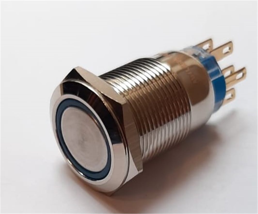 19MM METAL LEDLİ KALICI 2NO/2NC MAVİ