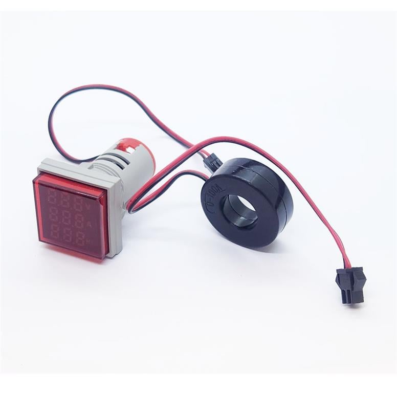 22MM VOLT/AMPER/HERTZMETRE 0-99Hz 50-500V 0-100A KARE KIRMIZI22MM VOLT/AMPER/HERTZMETRE 0-99Hz 50-500V 0-100A KARE KIRMIZI