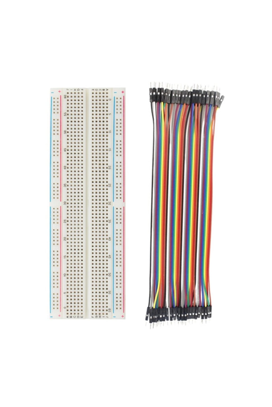2'li Set: 830 Pin Breadboard 40 Pin Erkek-erkek Jumper Kablo2'li Set: 830 Pin Breadboard 40 Pin Erkek-erkek Jumper Kablo