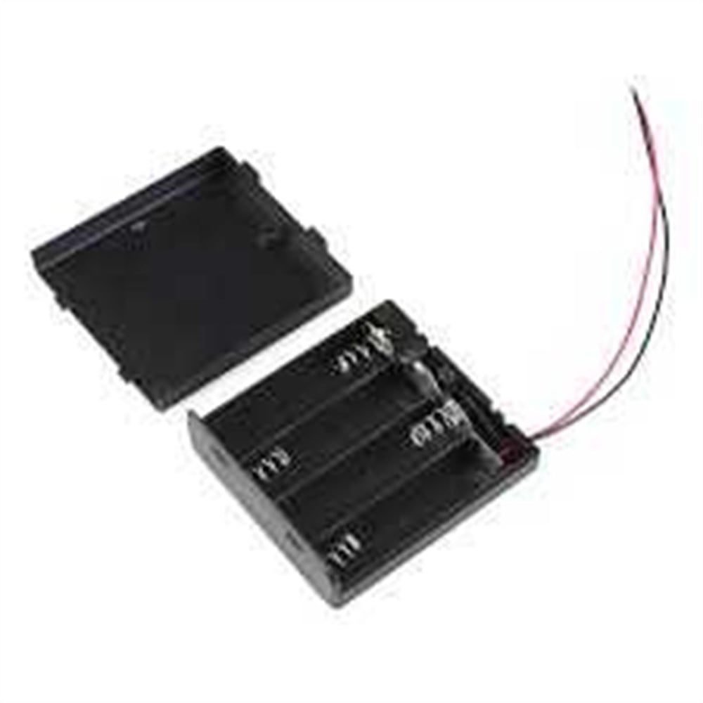 4lü AA Pil Yuvası (Kapaklı ve Switchli)