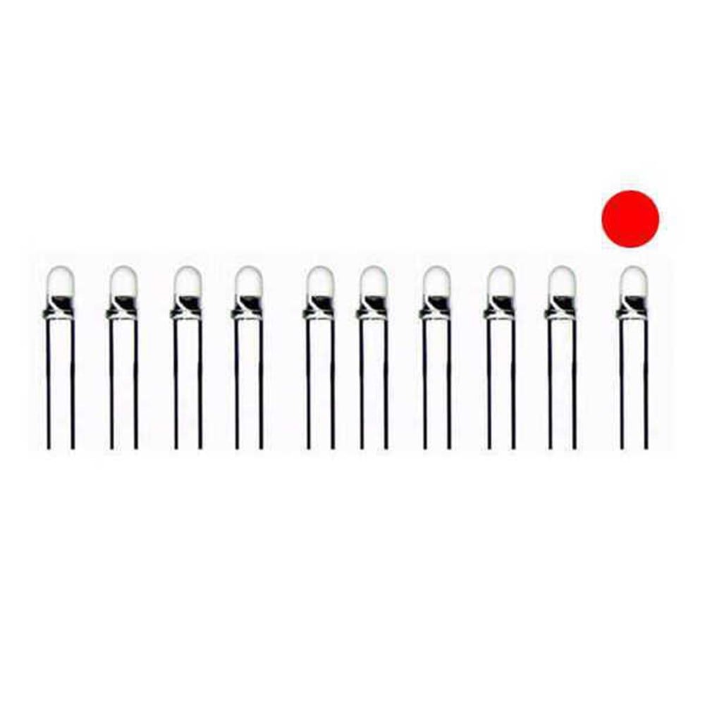 5mm Şeffaf Kırmızı Led - 10'lu Paket