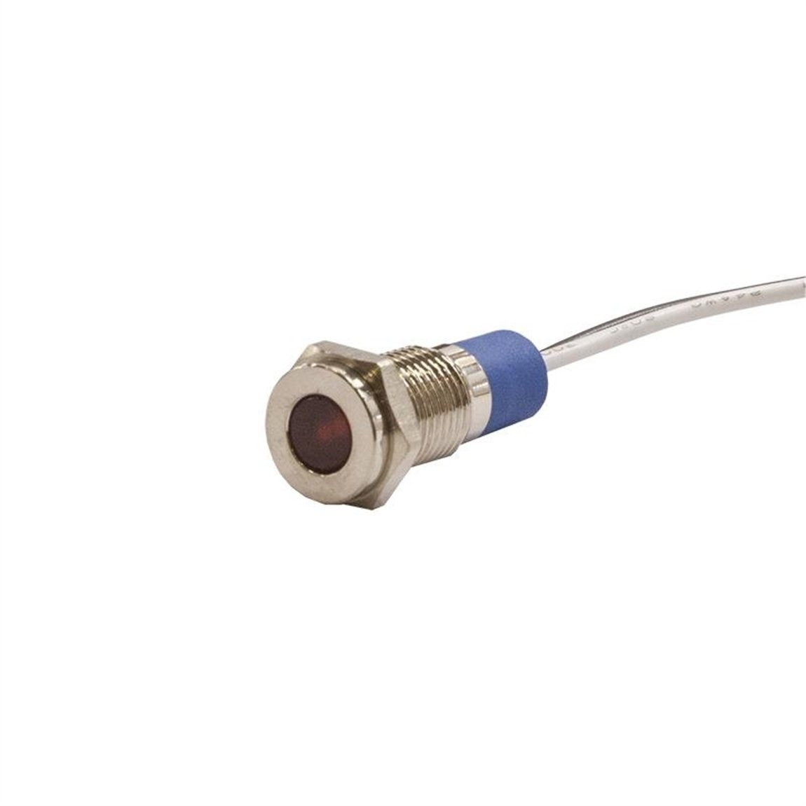 8.0mm Metal Kablolu Sinyal Lambası Kırmızı IP67 10V-30V