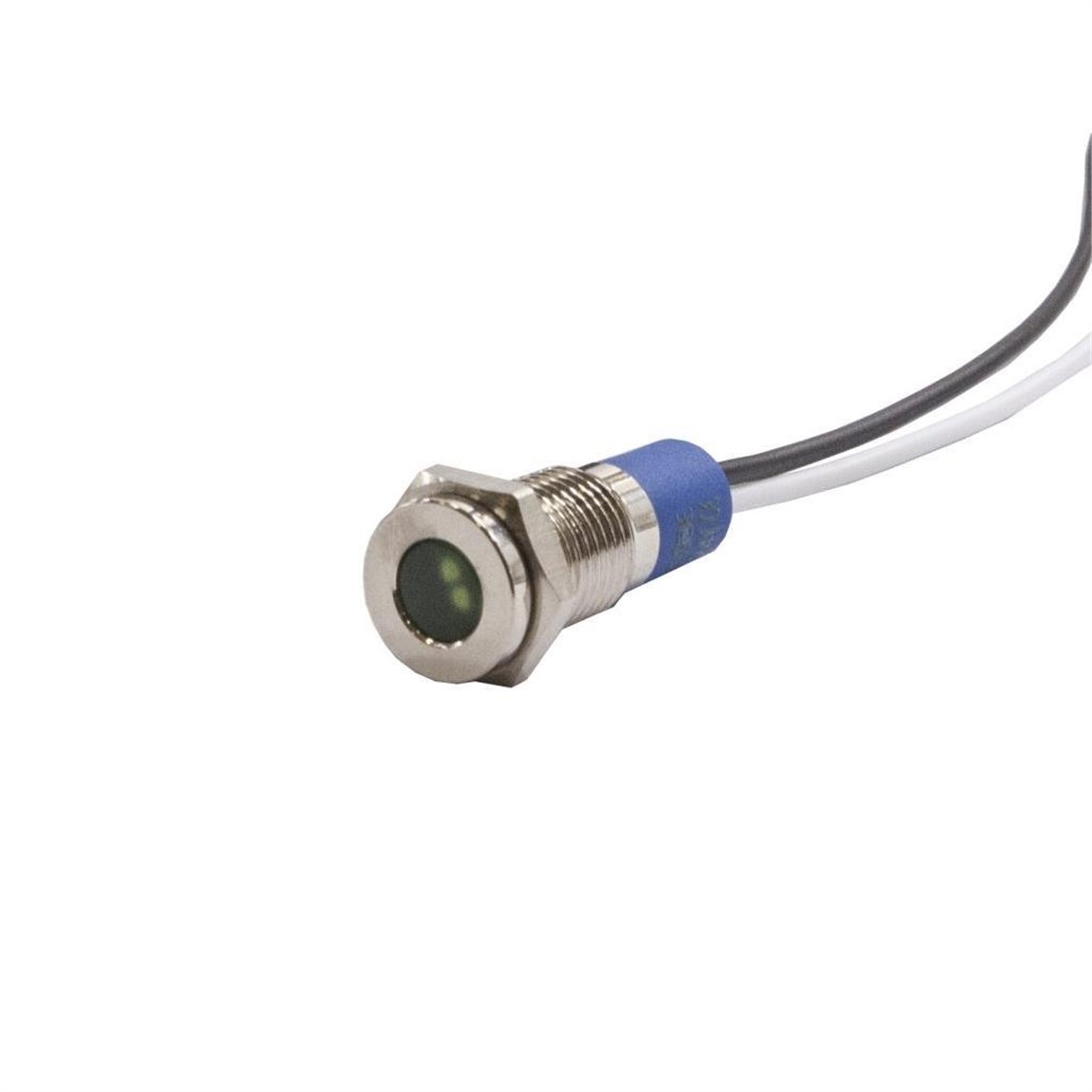 8.0mm Metal Kablolu Sinyal Lambası Yeşil IP67 10V-30V