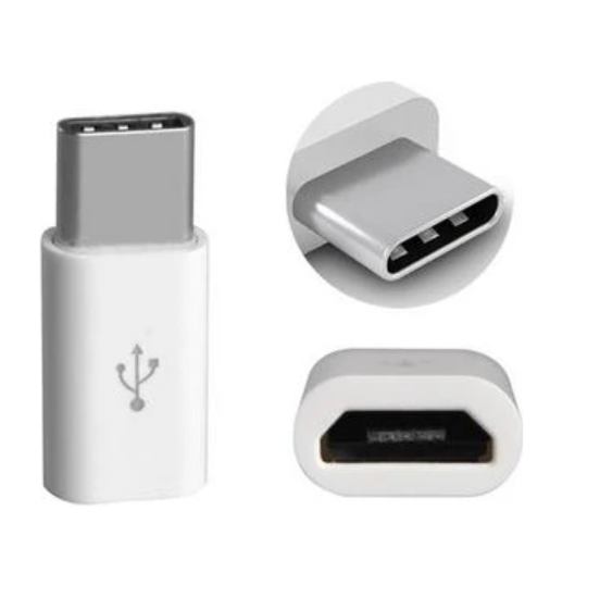 Beyaz Mikro USB Type-C USB DönüştürücüBeyaz Mikro USB Type-C USB Dönüştürücü
