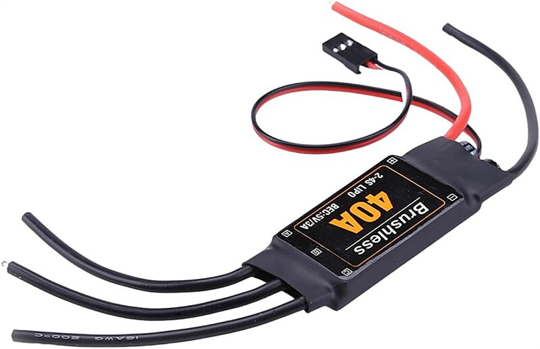 Drone ESC Brushless 40A Fırçasız Motor Hız Kontrol Sürücüsü - 2-4S Li/po Uyumlu Bullet Konnektör40A Brushless ESC 2S-4S Motor Sürücü | Robo Dünya