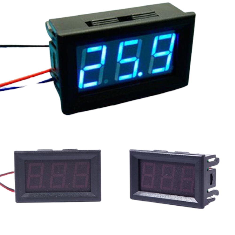 H27V 3.5-30V 2 Kablolu DC Mavi Voltmetre