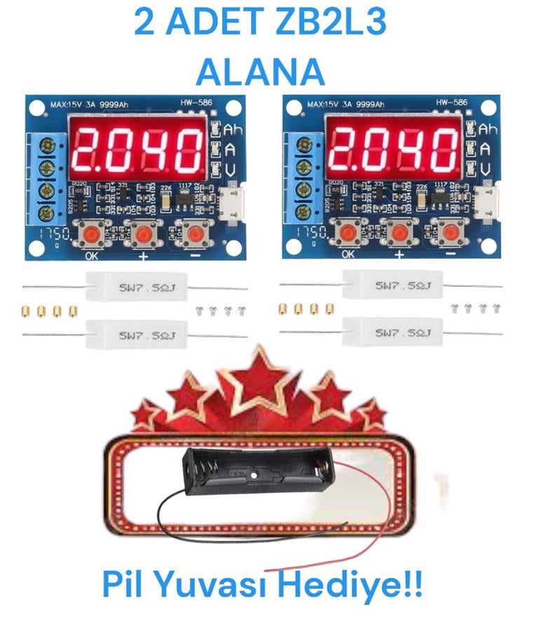 HEDİYELİ!! İKİ ADET Zb2L3 Akü 18650 Lityum Pil Kapasite Ölçer Test Cihazı 1.5-15V 3AROBO DÜNYA | HEDİYELİ!! İKİ ADET Zb2L3 Akü 18650 Lityum Pil Kapasite Ölçer Test Cihazı 1.5-15V 3A<