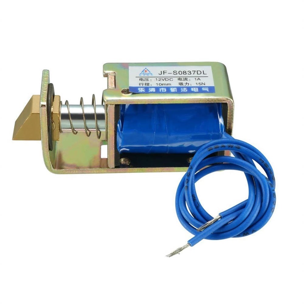 JF-S0837DL DC 12V 1A 10mm Haraketli 15N  Solenoit Elektromıknatıs