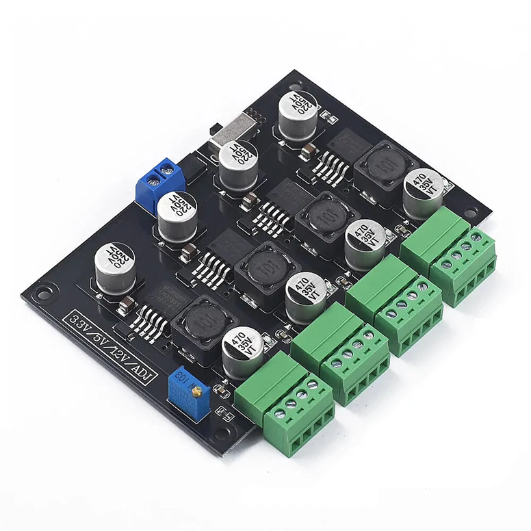 LM2596 4 Çıkışlı DC-DC Voltaj Düşürücü Güç Kaynağı Modülü – 3.3V / 5V / 12V / Ayarlanabilir ÇıkışLM2596 4 Çıkışlı Ayarlanabilir Güç Modülü | Robo Dünya