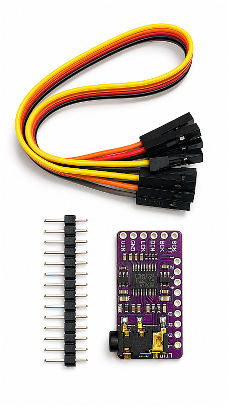 PCM5102A I2S DAC Dekoder Modülü - Stereo Ses Çıkış KartıPCM5102A I2S DAC Stereo Ses Modülü | Robo Dünya