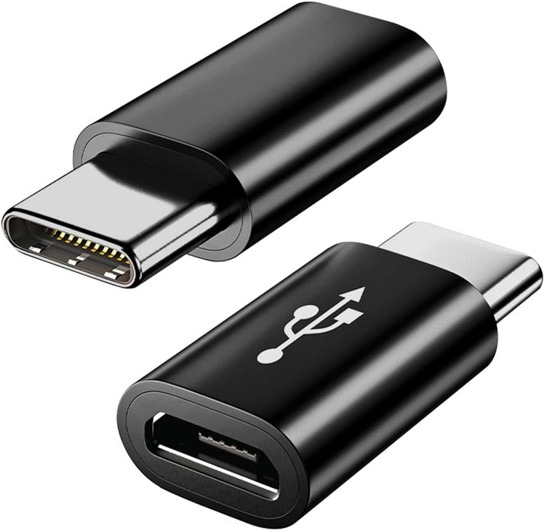 Siyah Mikro USB Type-C USB Dönüştürücü | Robo Dünya