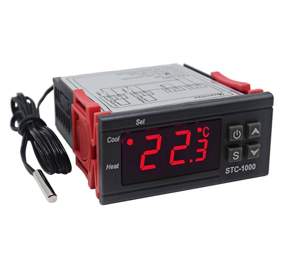STC-1000 AC 110-220V 10A LCD Ekranlı NTC Sensörlü Sıcaklık Kontrol Modülü