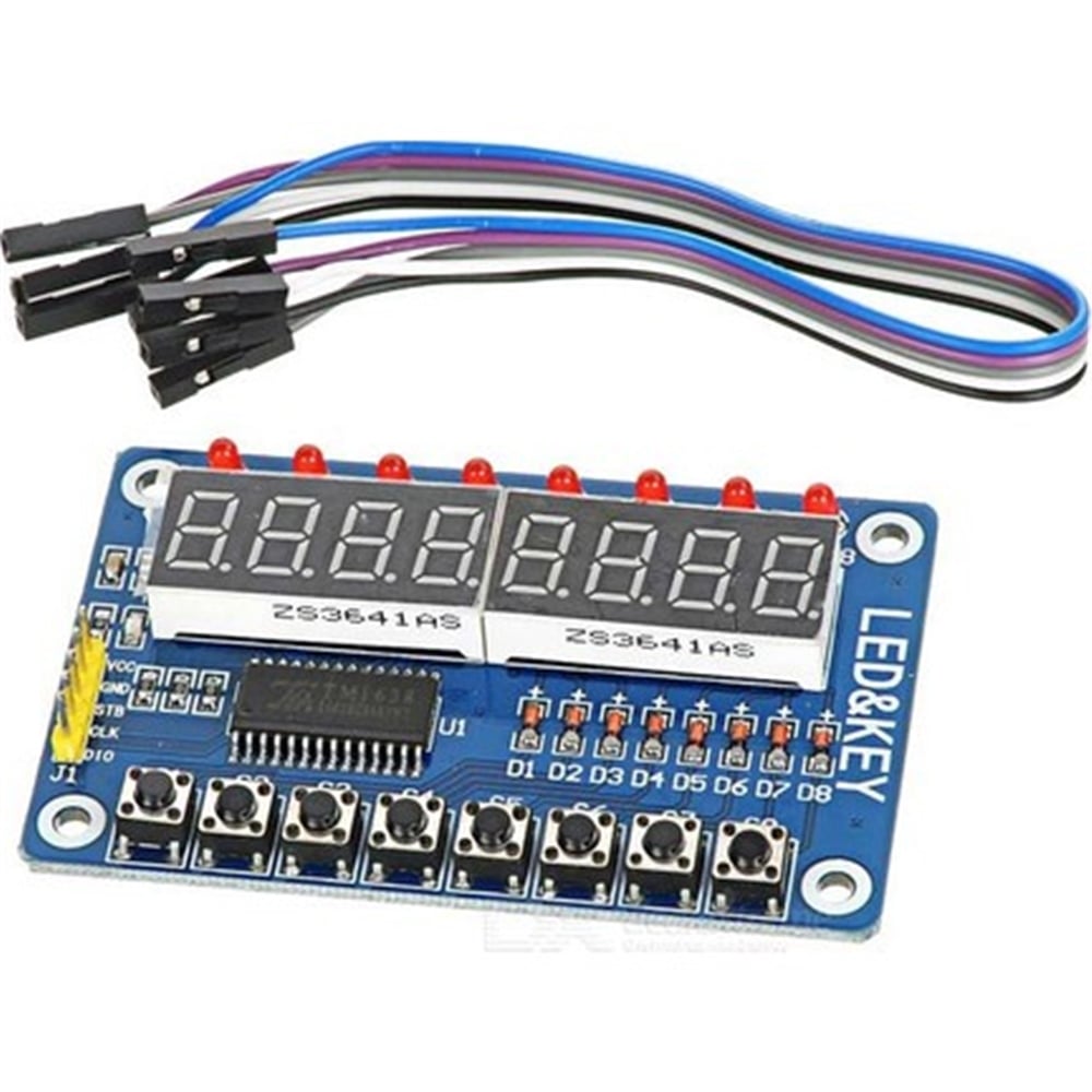 TM1638 8 Butonlu 8 Kırmızı LEDli Display Modülü