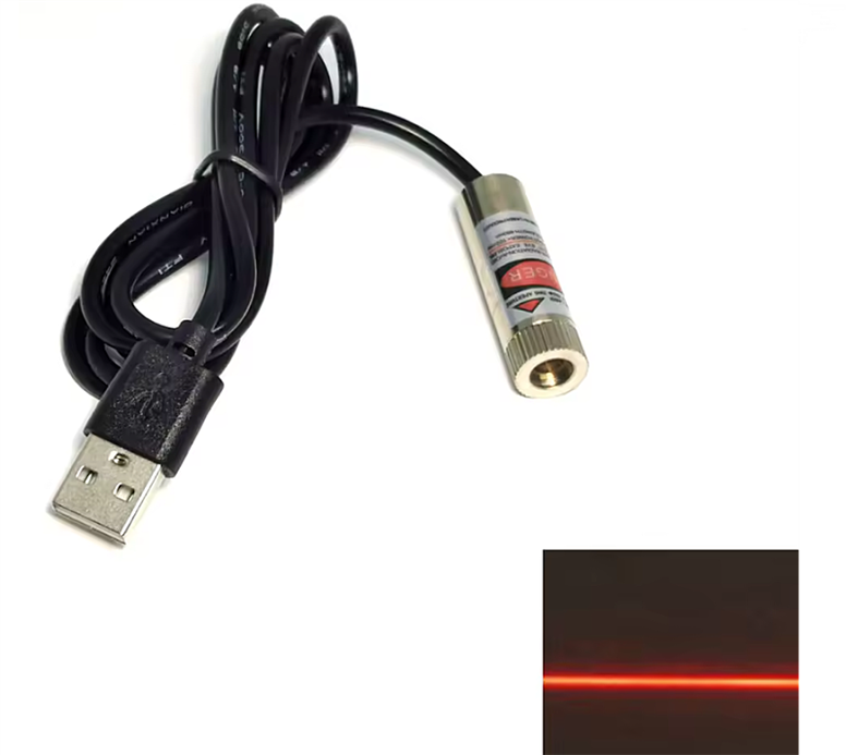 Usb Kablolu 650nm Lazer Modül ÇizgiUSB Kablolu 650nm Kırmızı Çizgi Lazer | Robo Dünya
