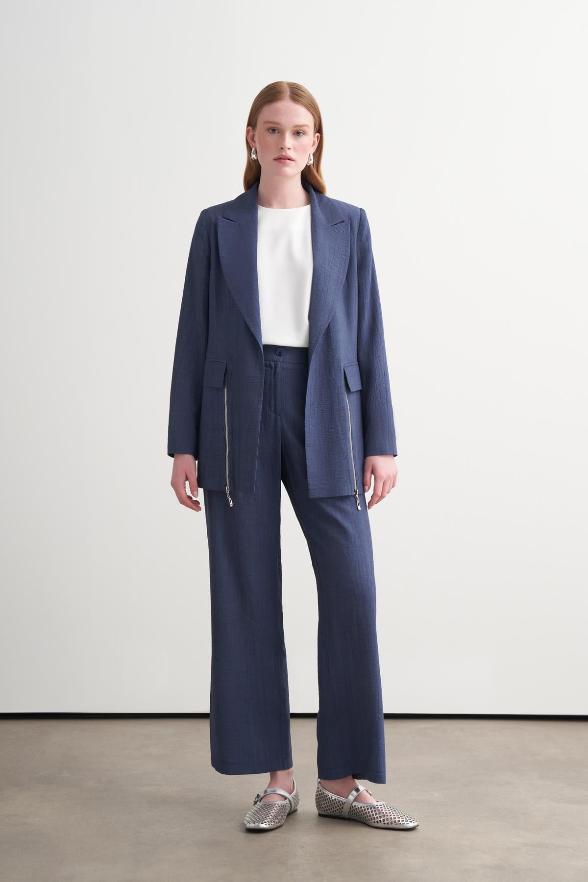 FERMUAR DETAYLI BLAZER CEKET TAKIM