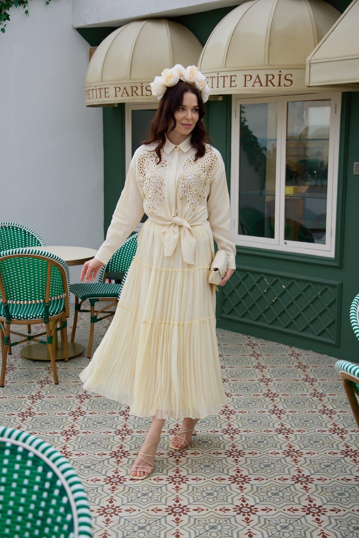 KAT KAT ŞİFON ETEK