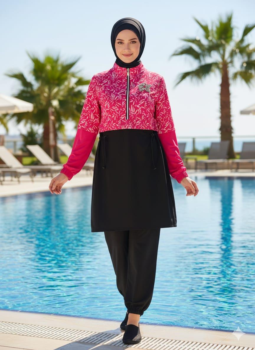 TAŞ AKSESUARLI TESETTÜR MAYO