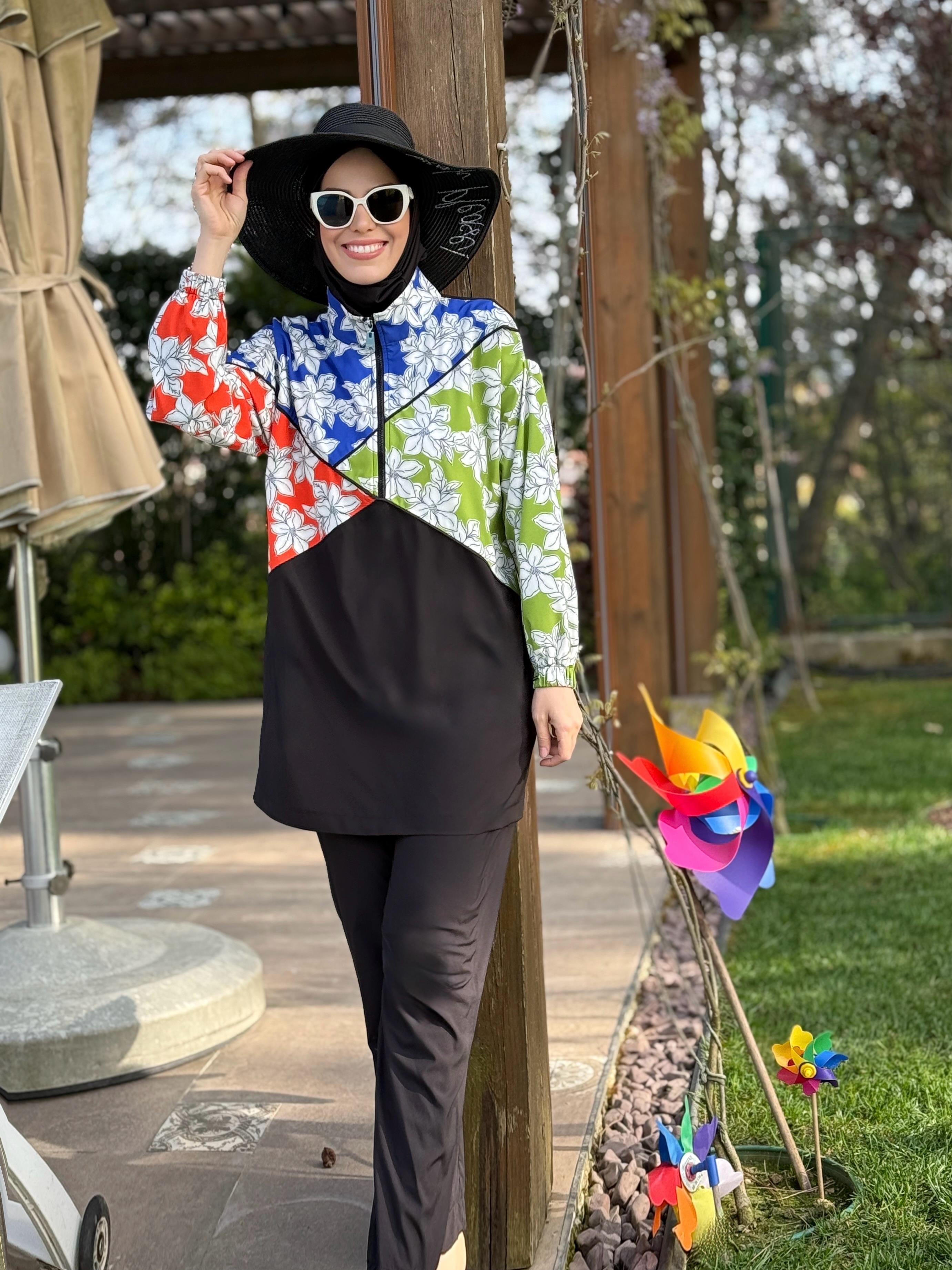 ÜÇ RENKLİ TESETTÜR MAYO