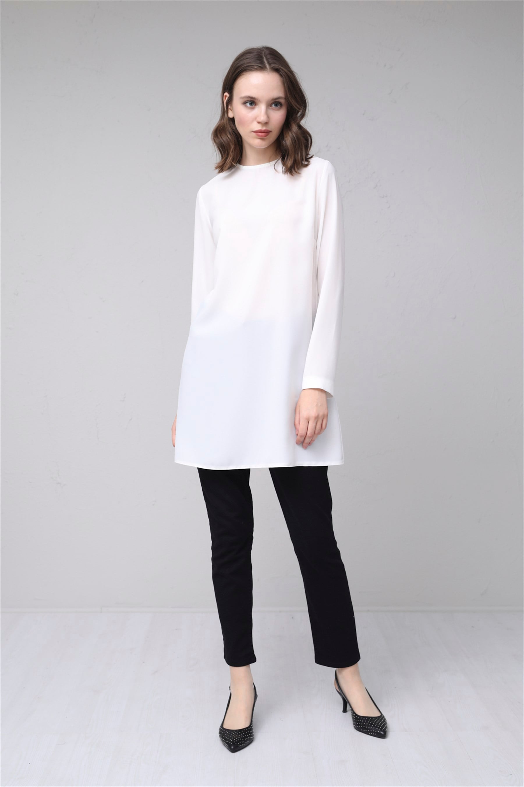 UZUN KOLLU KREP TUNİK