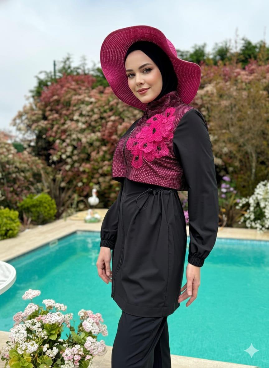 APLİKE DETAYLI FİLELİ TESETTÜR MAYO