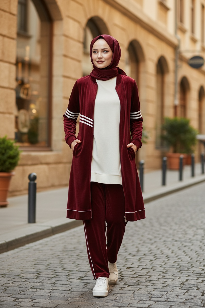 BİYE DETAYLI KADİFE TAKIM