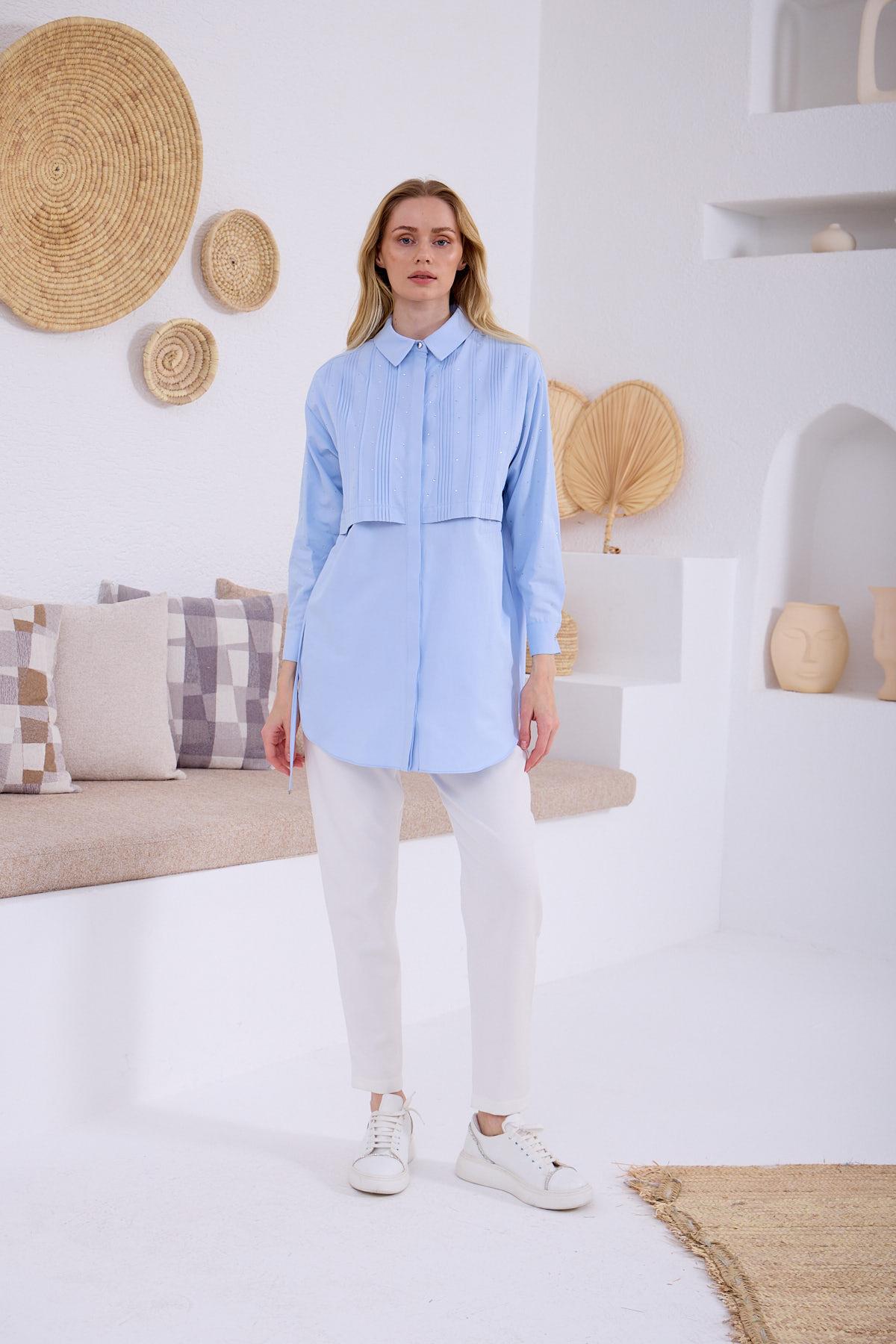 DAĞINIK TAŞLI NERVÜRLÜ GÖMLEK