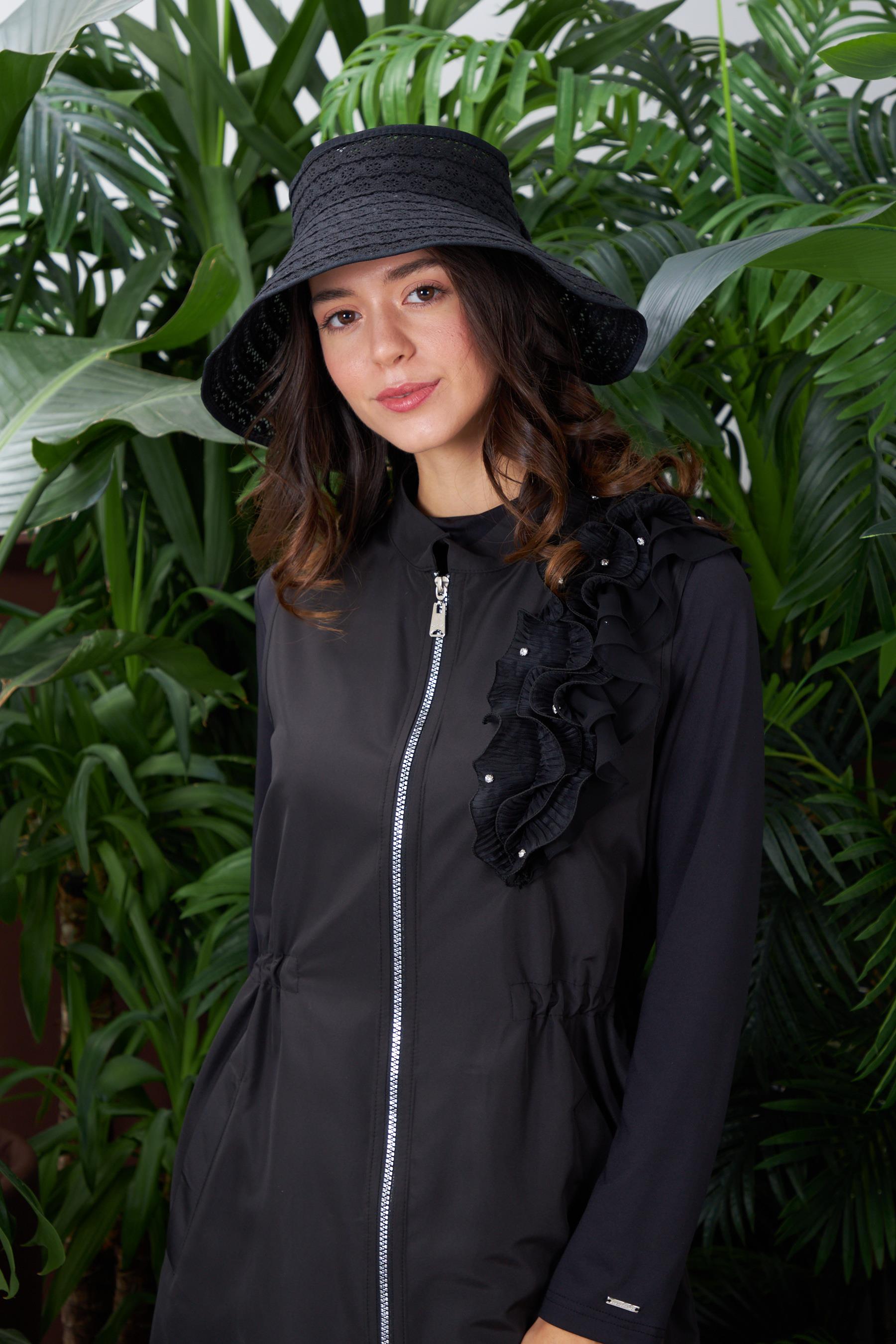 DANTELLİ GENİŞ HASIR ŞAPKA