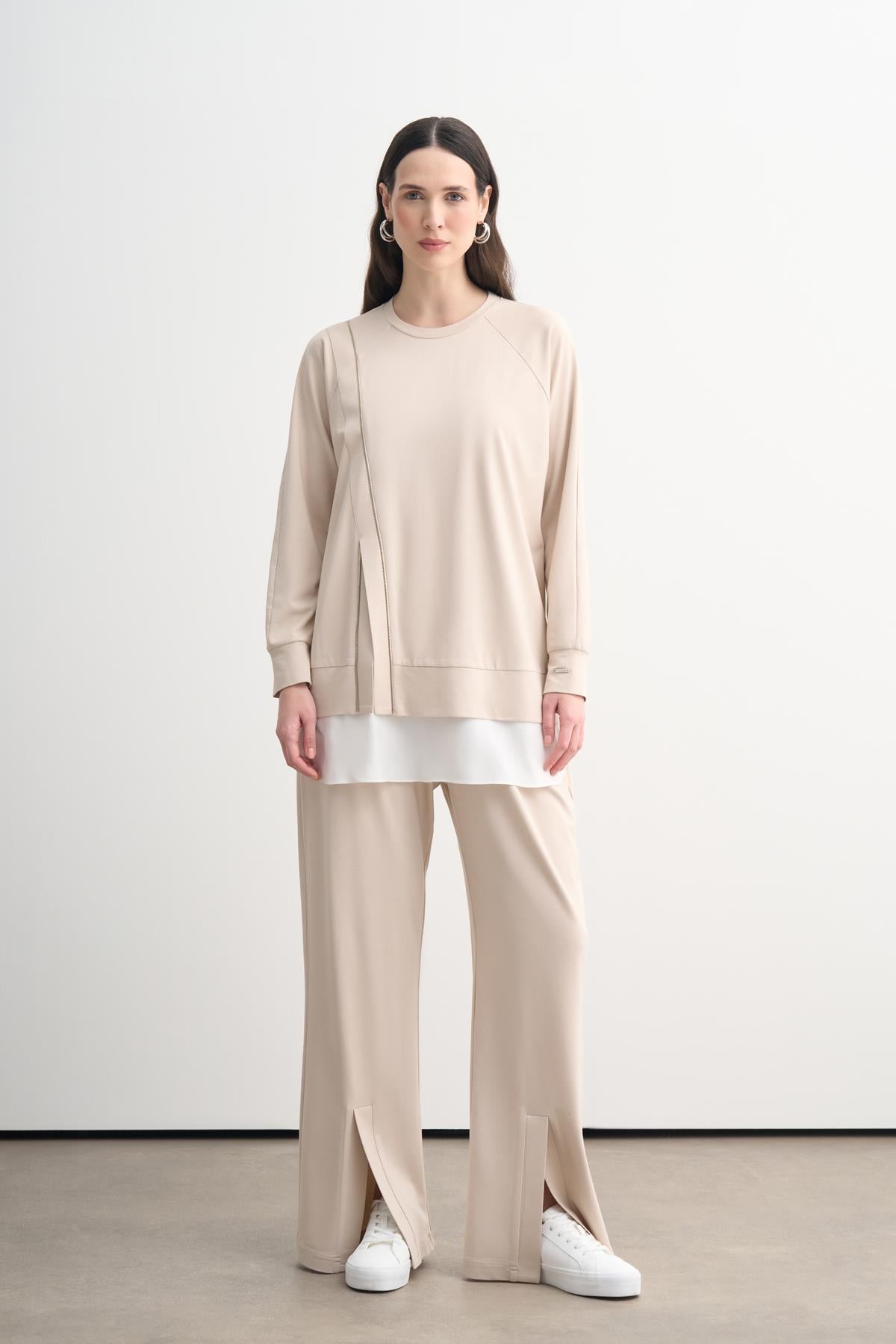 FERMUAR DETAYLI MODAL ÖRME TAKIM