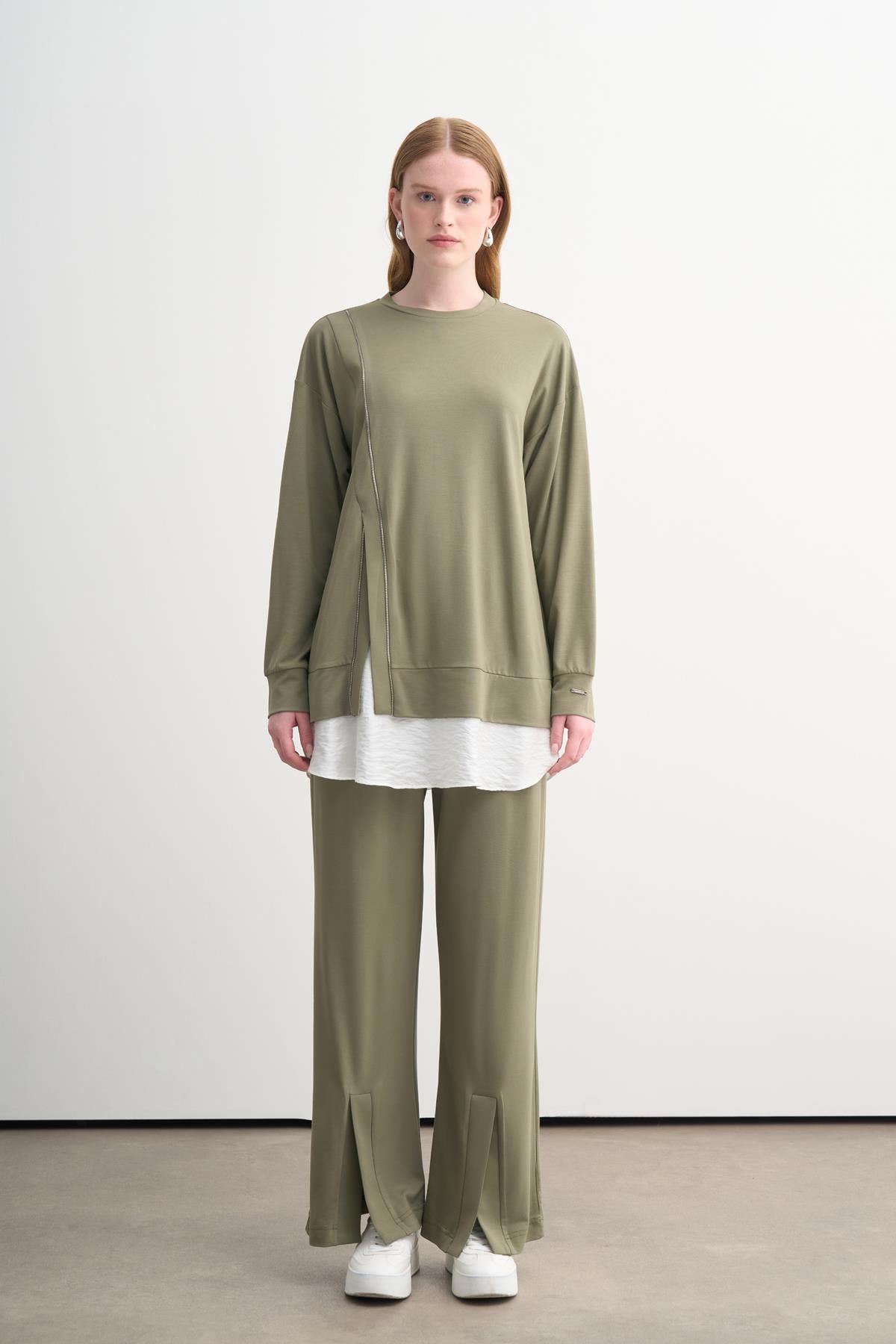 FERMUAR DETAYLI MODAL ÖRME TAKIM