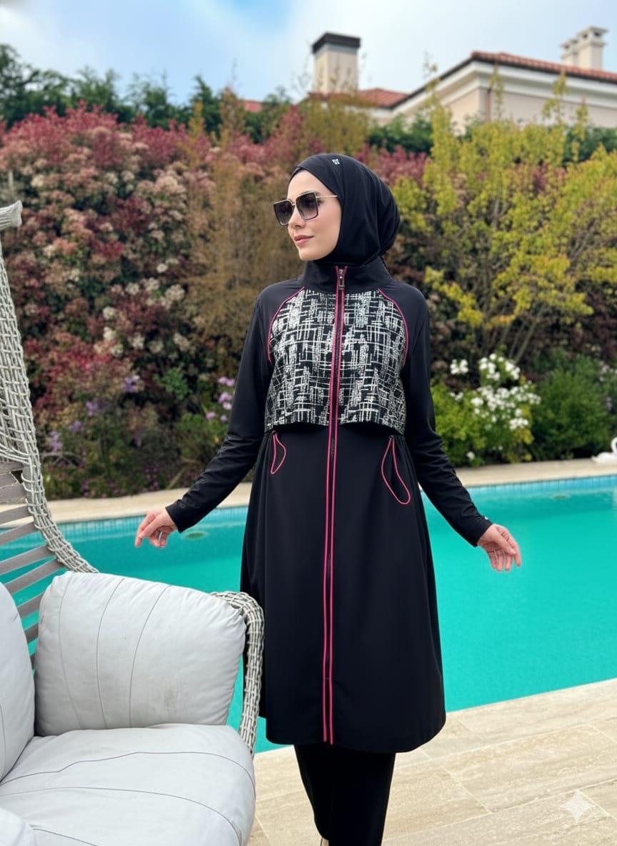 GARNİLİ DESENLİ TESETTÜR MAYO