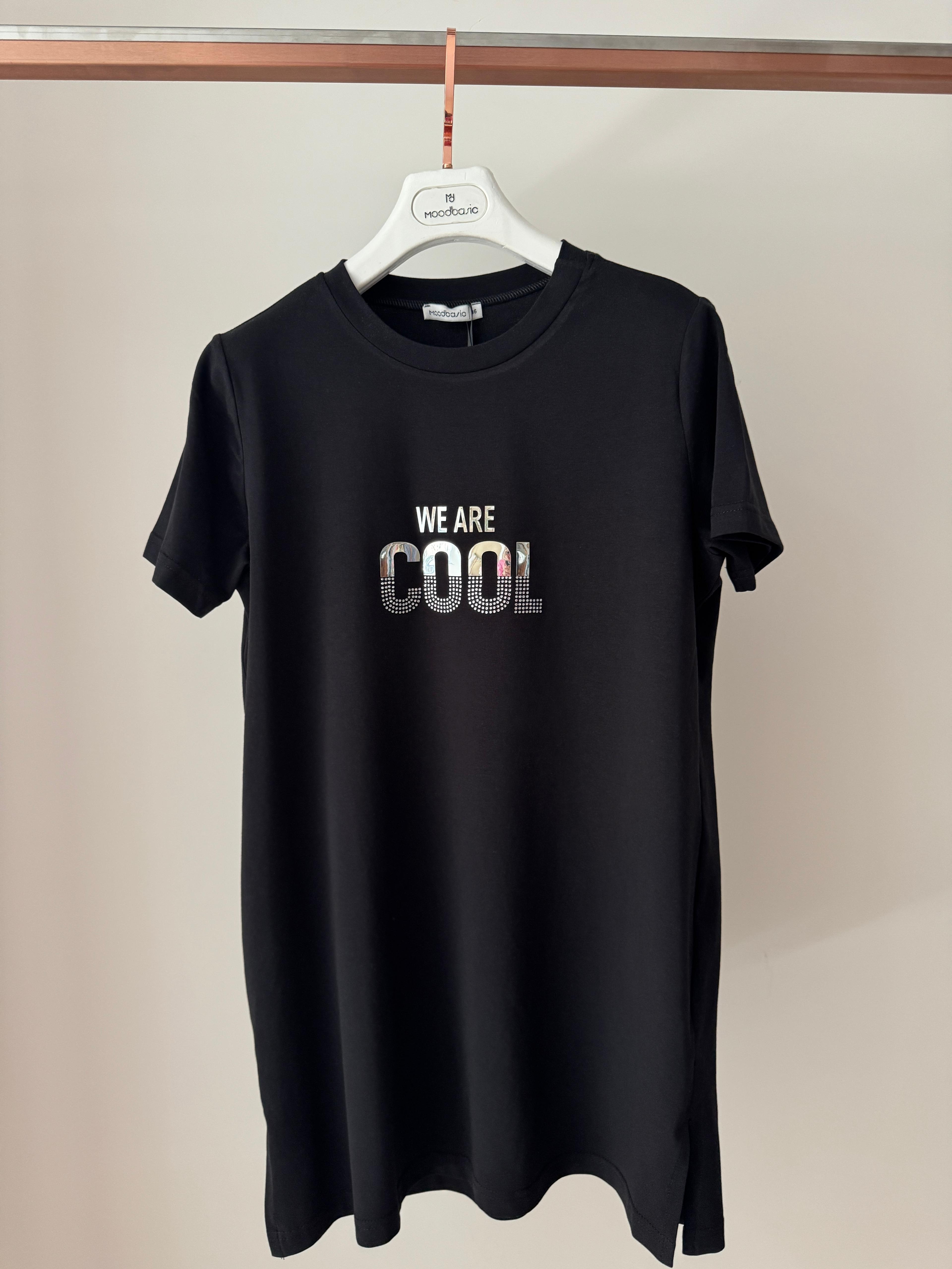 YAZI BASKILI TAŞLI TSHIRT