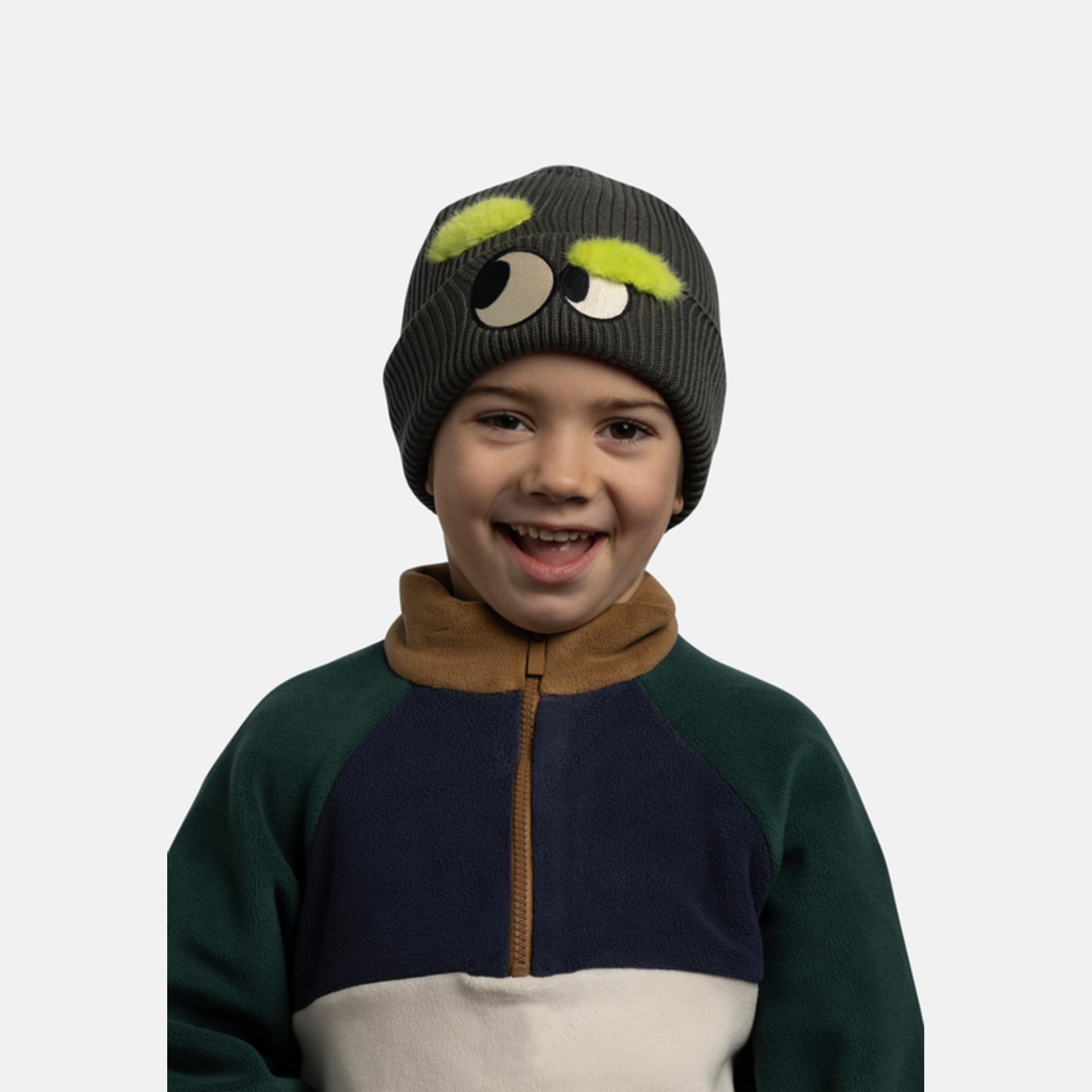 BUFF KNITTED BEANIE FUN EYES BEETLE BERE