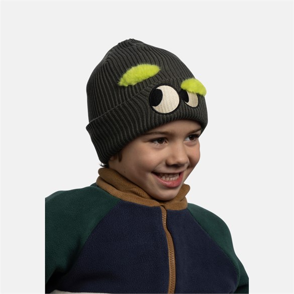 BUFF KNITTED BEANIE FUN EYES BEETLE BERE