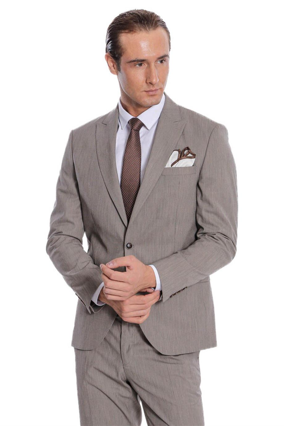 Desensiz İki Parça Slim Fit Koyu Gri Erkek Takım Elbise
