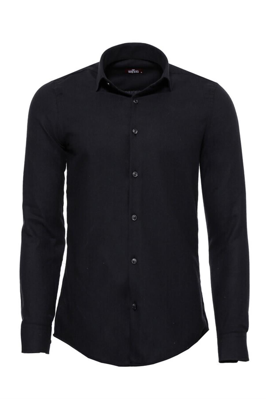 Desensiz Slim Fit Siyah Erkek Oduncu Gömlek