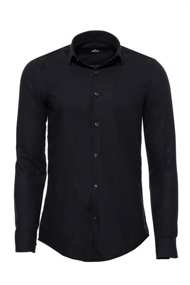 Desensiz Slim Fit Siyah Erkek Oduncu Gömlek