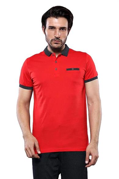 Polo Yaka Kırmızı T-shirt | Wessi