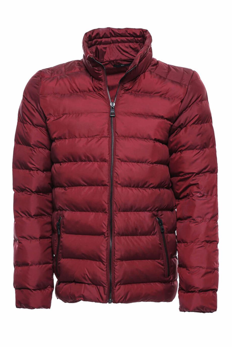 Bordo Kısa Şişme Mont | Wessi