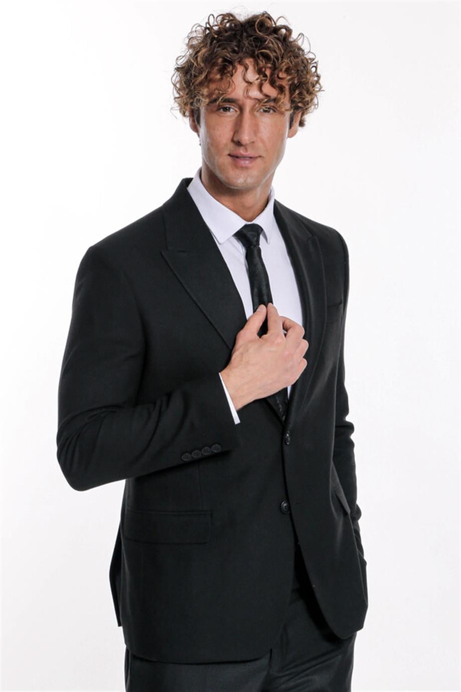 Desensiz Slim Fit Spor Siyah Erkek Ceket