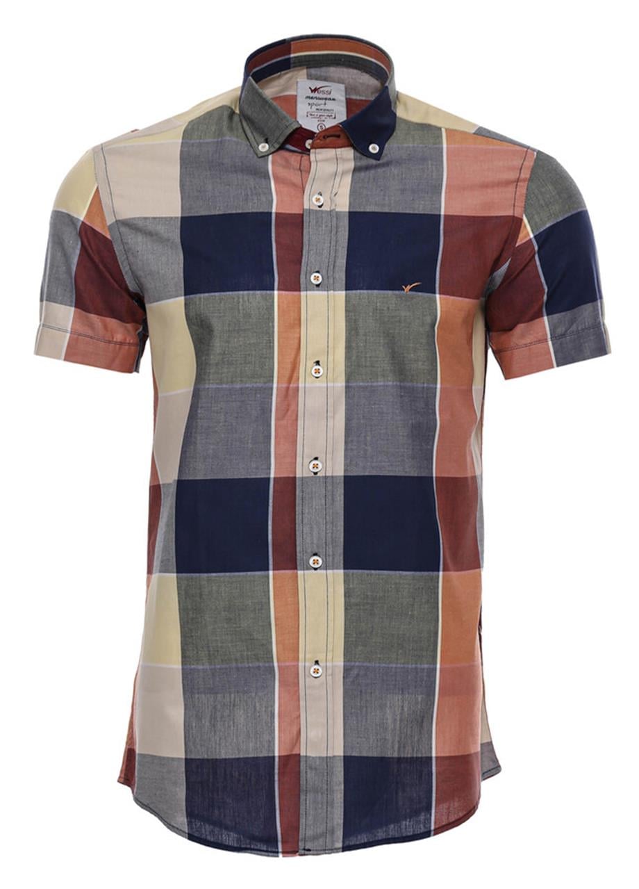 Ekose Desenli Pamuk Slim Fit Gömlek