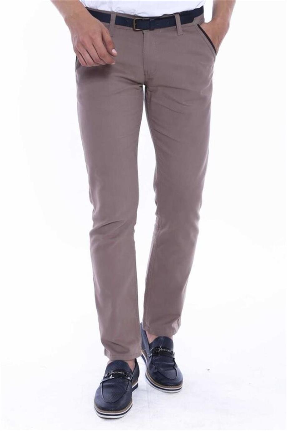 GABARDİN MODELLİ PANTOLON KAHVE